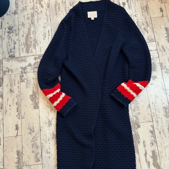 Navy Duster with Red/White Stripe - Picture 1 of 2